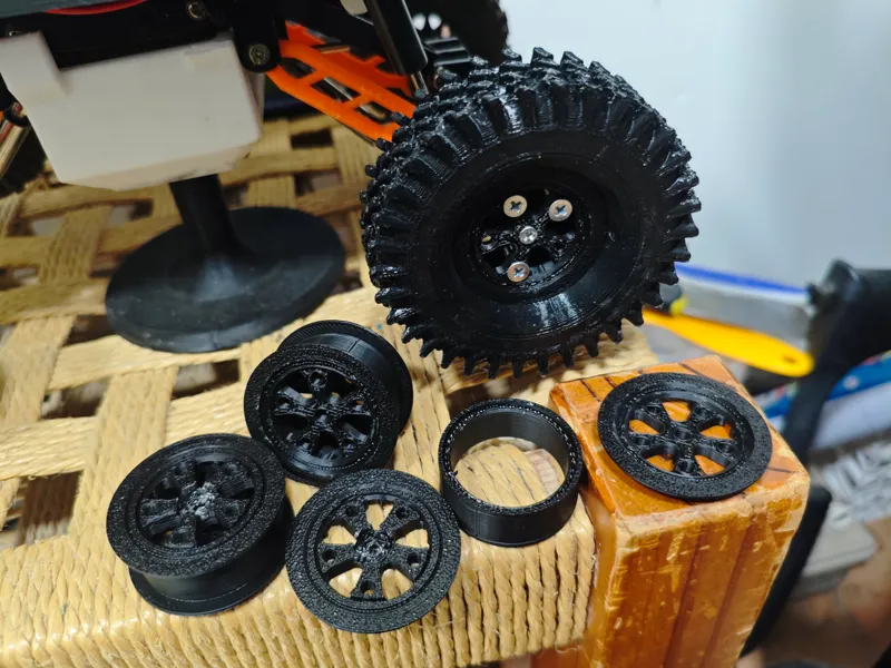 Ruedas 75mm con llantas beadlock para RC (7mm)rc
