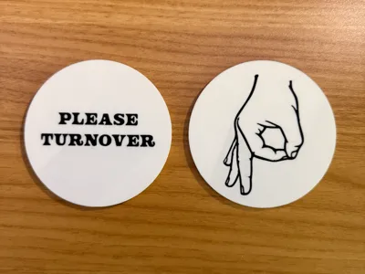 Funny Hand Circle Game Minimal Line Art Coaster