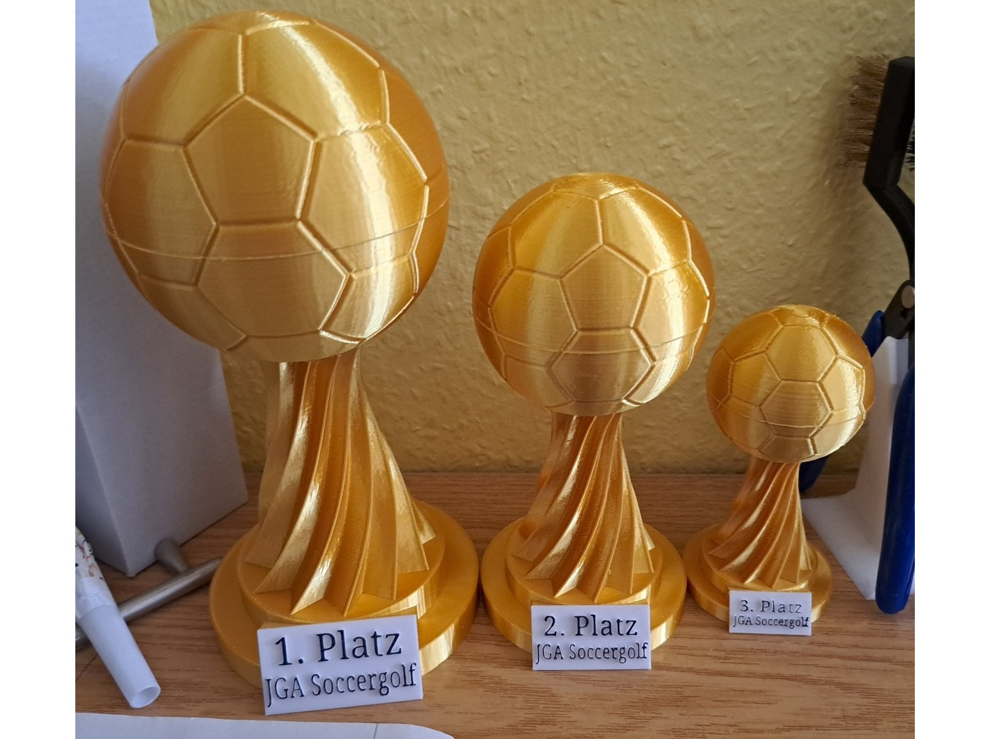 Football trophy cup customizable