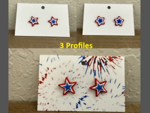 Red, White, & Blue Stud Earrings