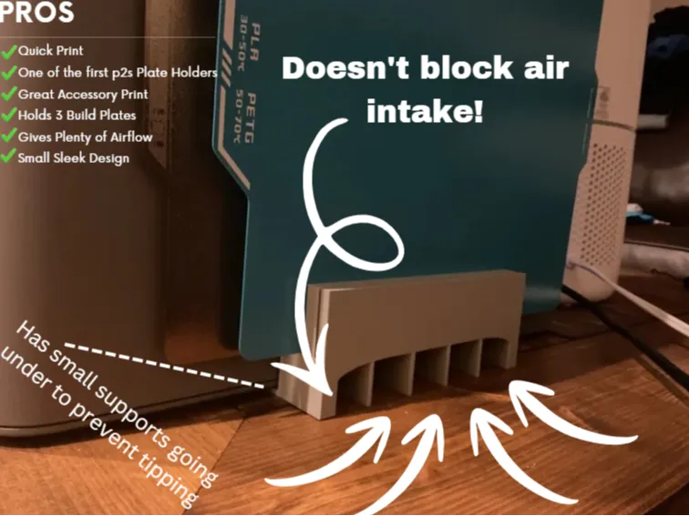 P2s Build Plate Holder (Open Air Flow)