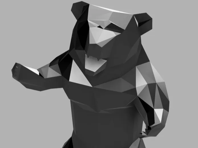 Polygonal Bear 3D Model