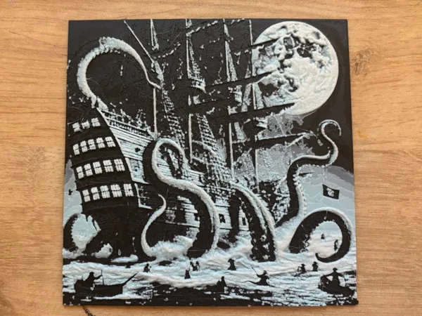 Tableau Kraken attaquant un galion