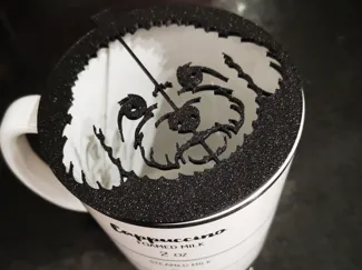 Bichon Frise dog Cappuccino Stencil.