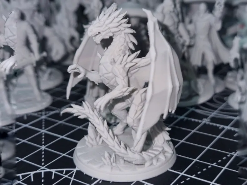 Ice Dragon D&D Miniature 50mm