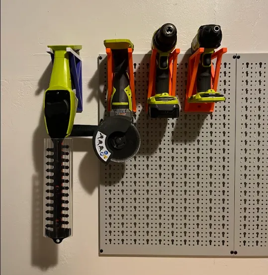 Drill holder with screw mounting, Ryobi drill compatible