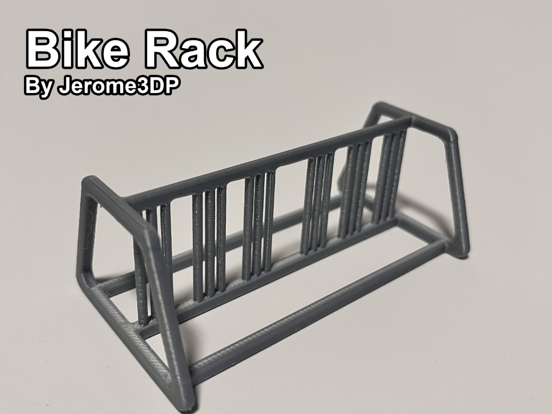 Miniature Bike Rack for Dioramas - Minimal Support