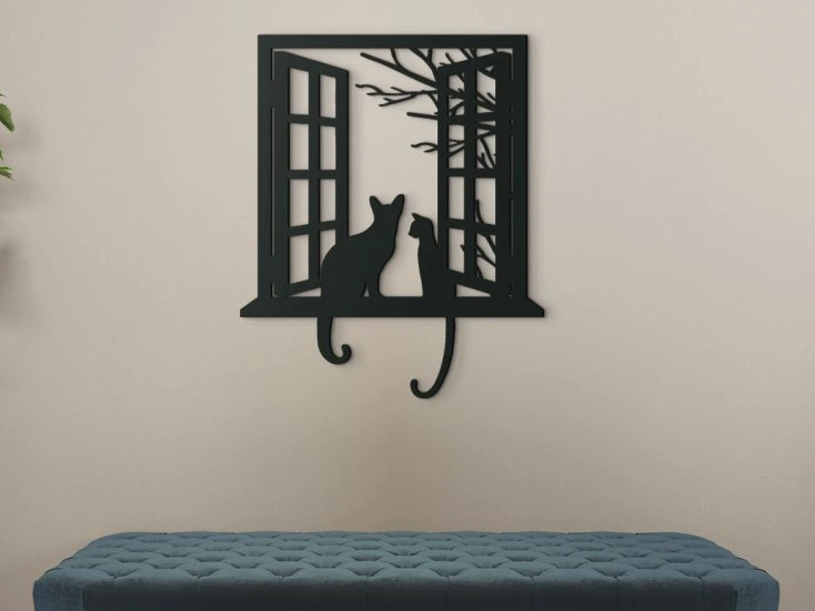 Window with Cats Wall Art