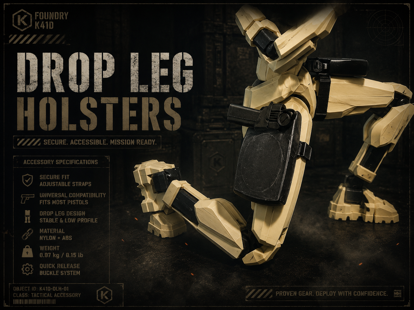 Dummy 13 Drop Holsters for Pistol and Taser