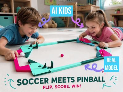 XXL Modular Tabletop Soccer Pinball Game 2 Player 