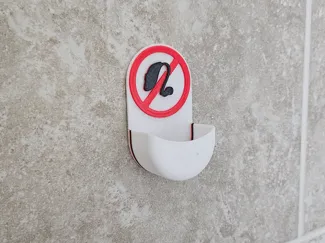 Hearing aid shower reminder & holder