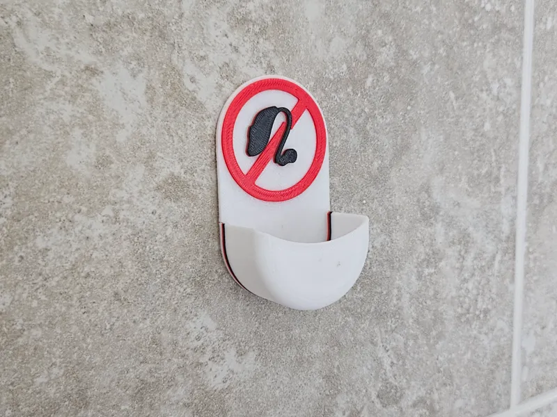 Hearing aid shower reminder & holder