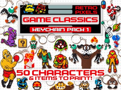 NES Retro Game Classics Keychain Pack #1