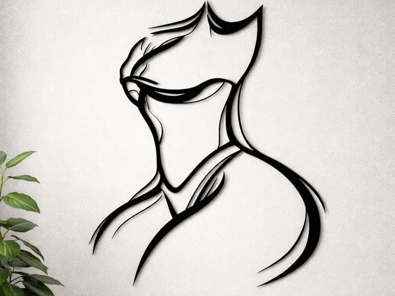 Minimalist thicc female torso wall art