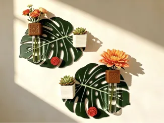 龟背竹壁挂插花架