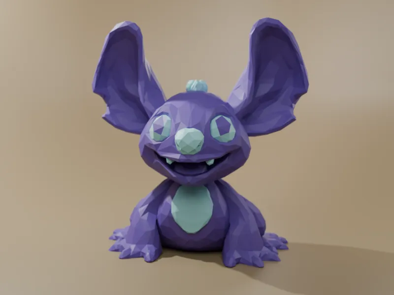 Low poly stitch character