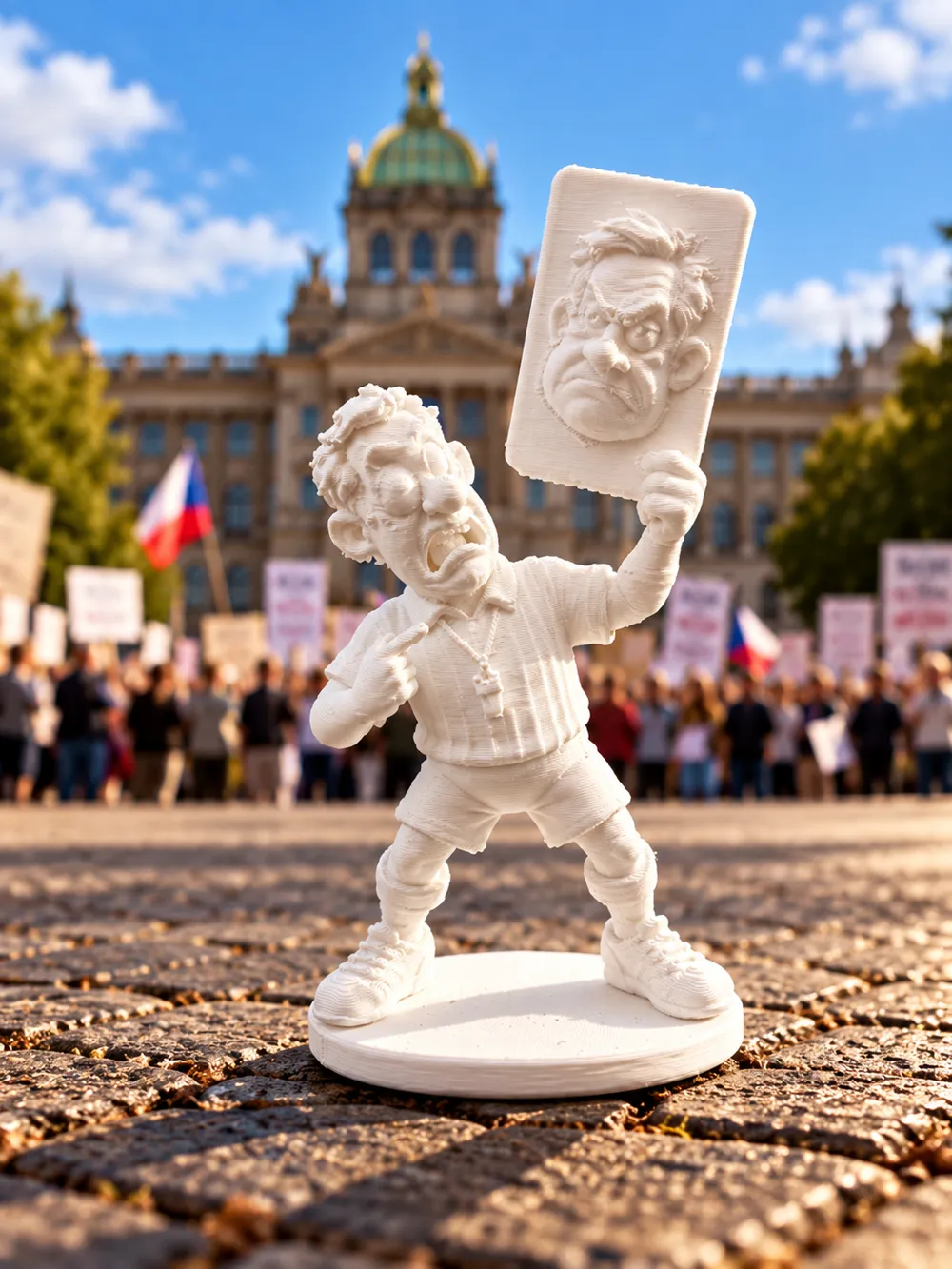 Funny Angry Protester – Cartoon Protest Sign - Free 3D Print Model ...
