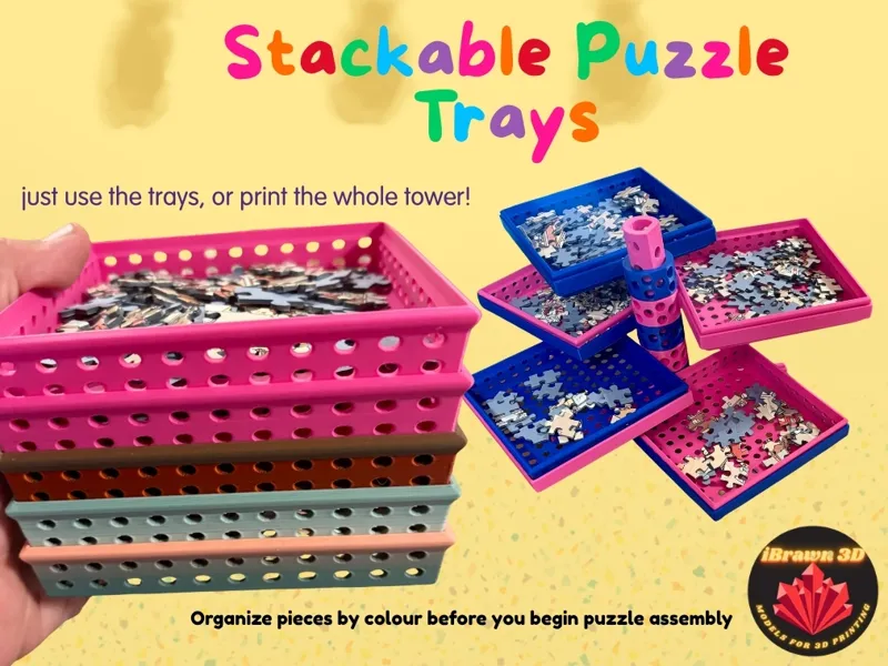 Minimalist Stackable Puzzle Trays