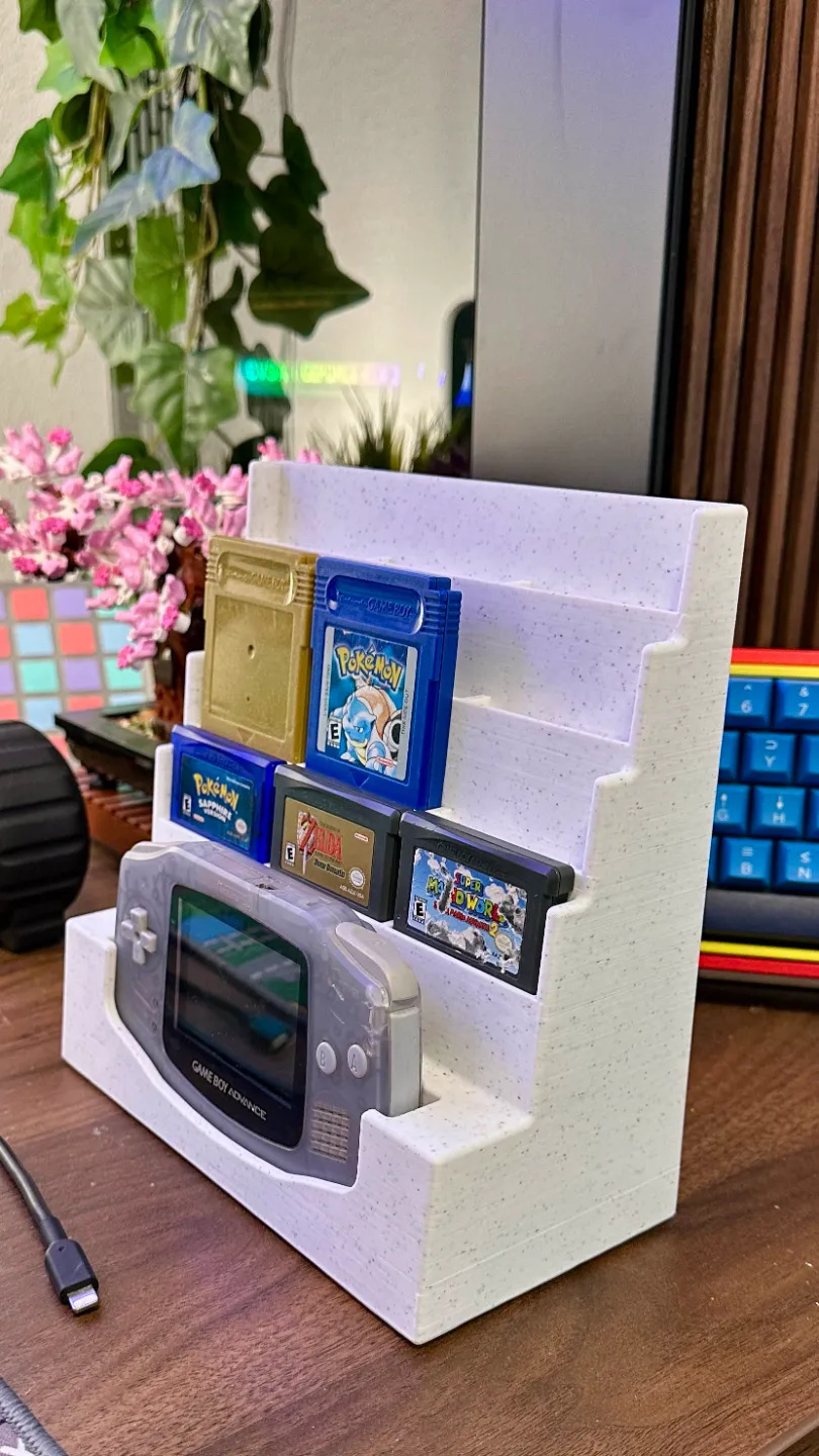 Gameboy Advance and Cartridge Display Stand W/ CAD - Free 3D Print ...