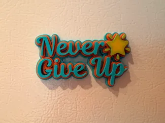 Never Give Up Fridge Magnet MultiColor Motivation!