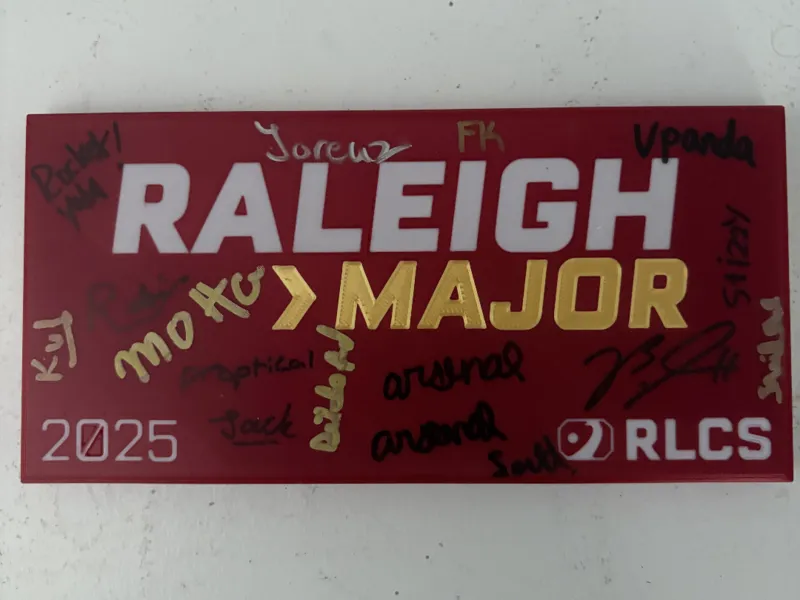 RLCS Raleigh Major Plaque