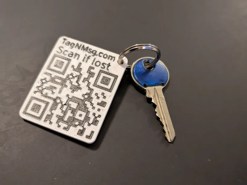 QR Key Chain Tag for TagNMsg.com