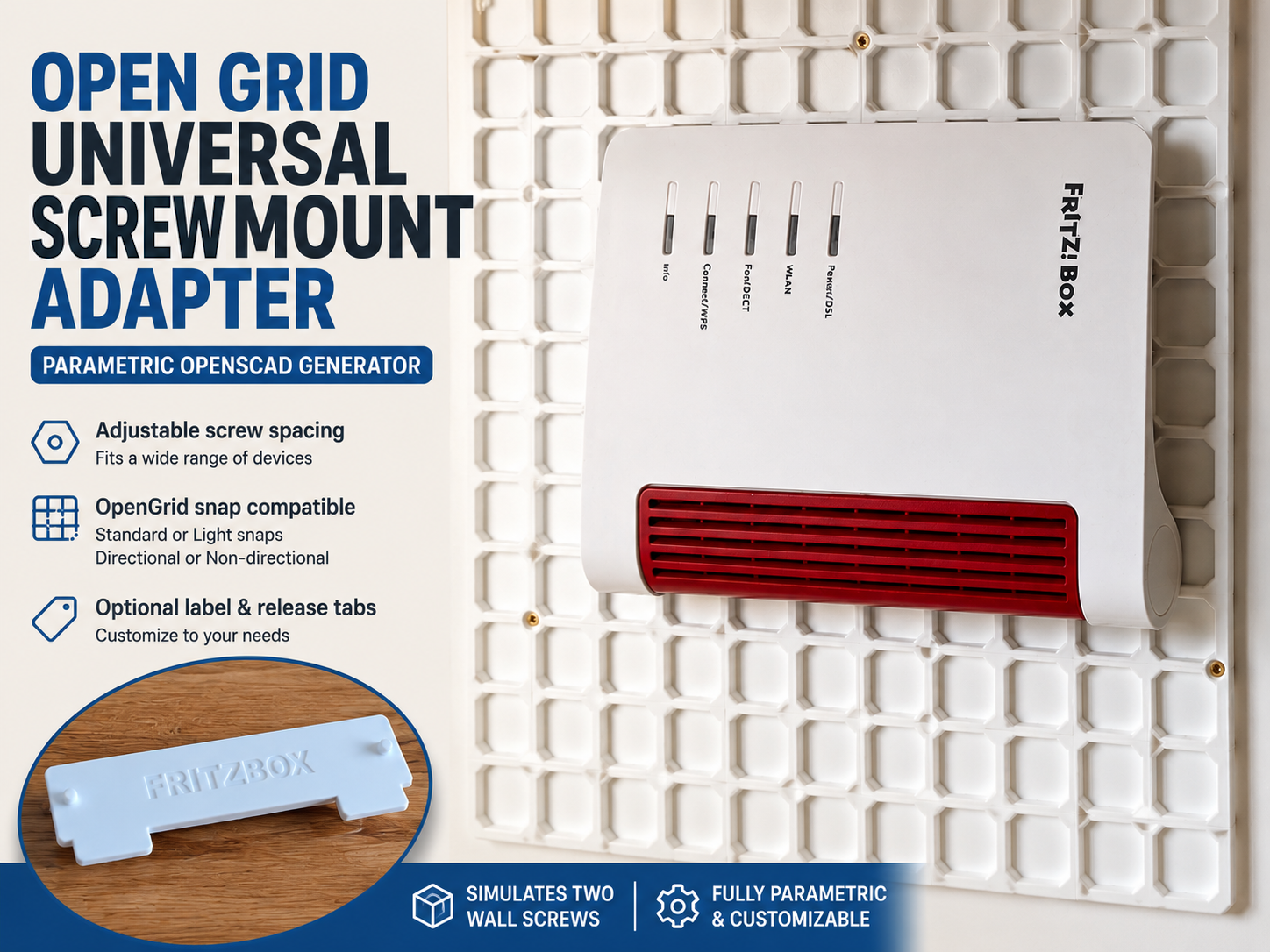 OpenGrid Universal Screw Mount Adapter