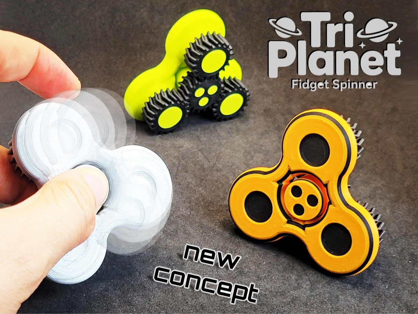 Tri Planet Fidget Spinner (print-in-place)