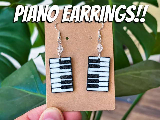 Piano Keyboard Earrings | Keychain | Quick Print
