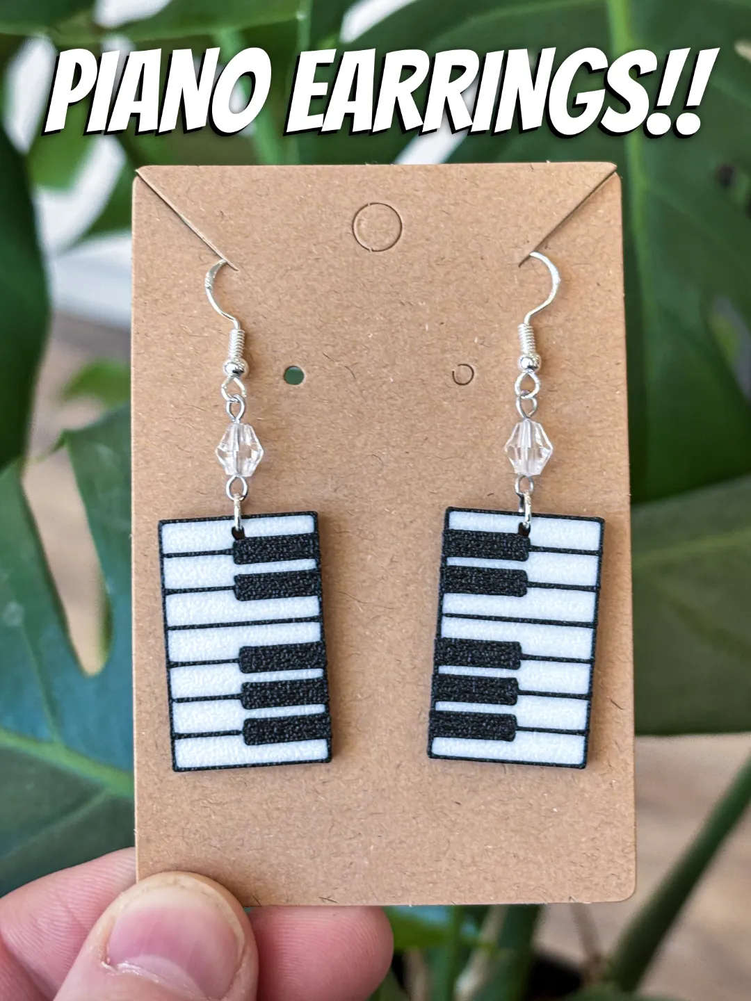 Piano Keyboard Earrings | Keychain | Quick Print view 2