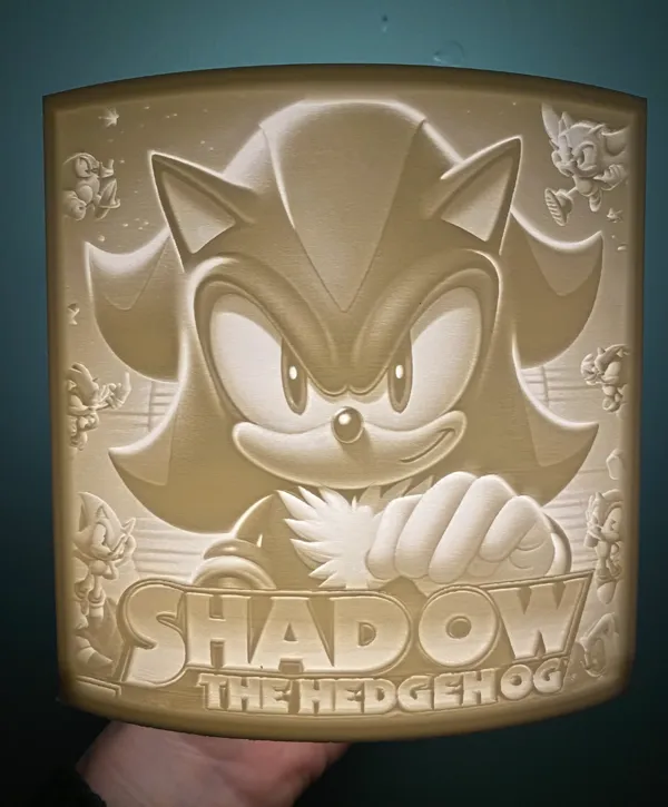 Shadow the Hedgehog - lithophanie lumineuse