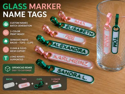 Custom Glass Marker Name Tags (2-Color)