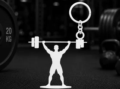 Barbell Keychain