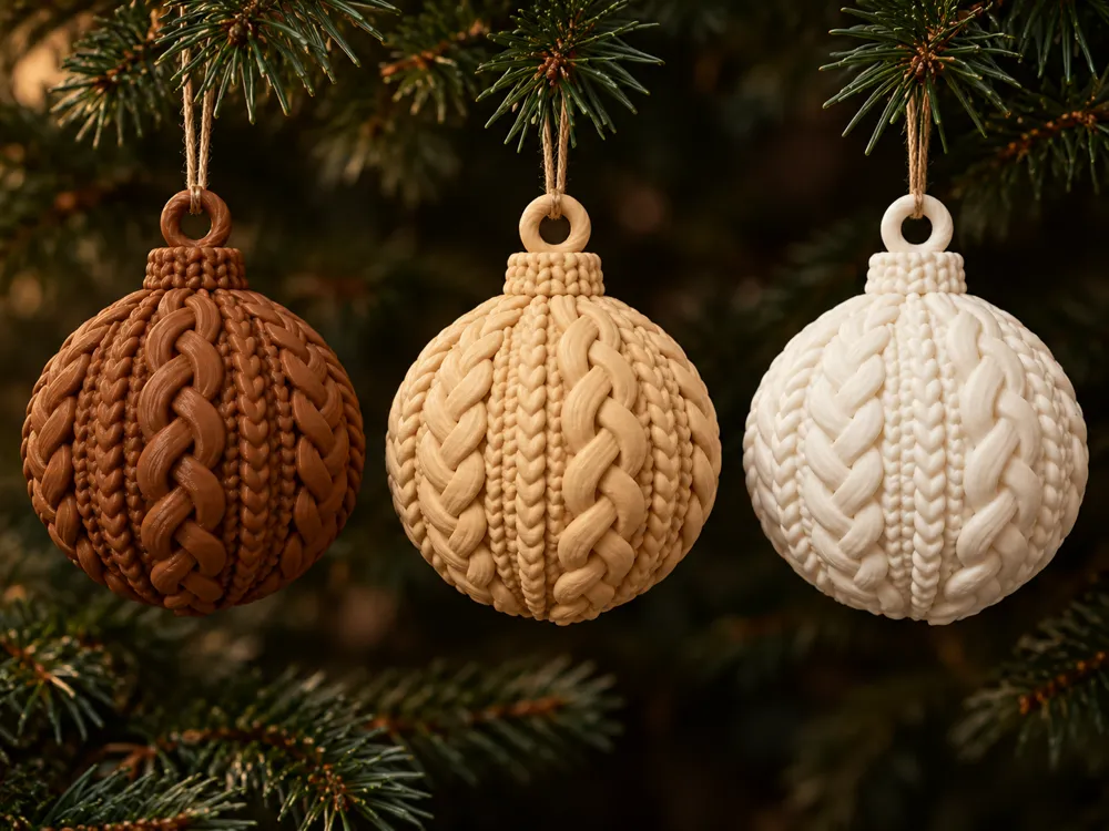Knitted Christmas Baubles - Free 3D Print Model - MakerWorld