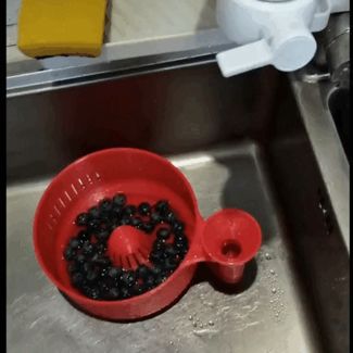 Tap water driven fruit and vegetable washing basin
