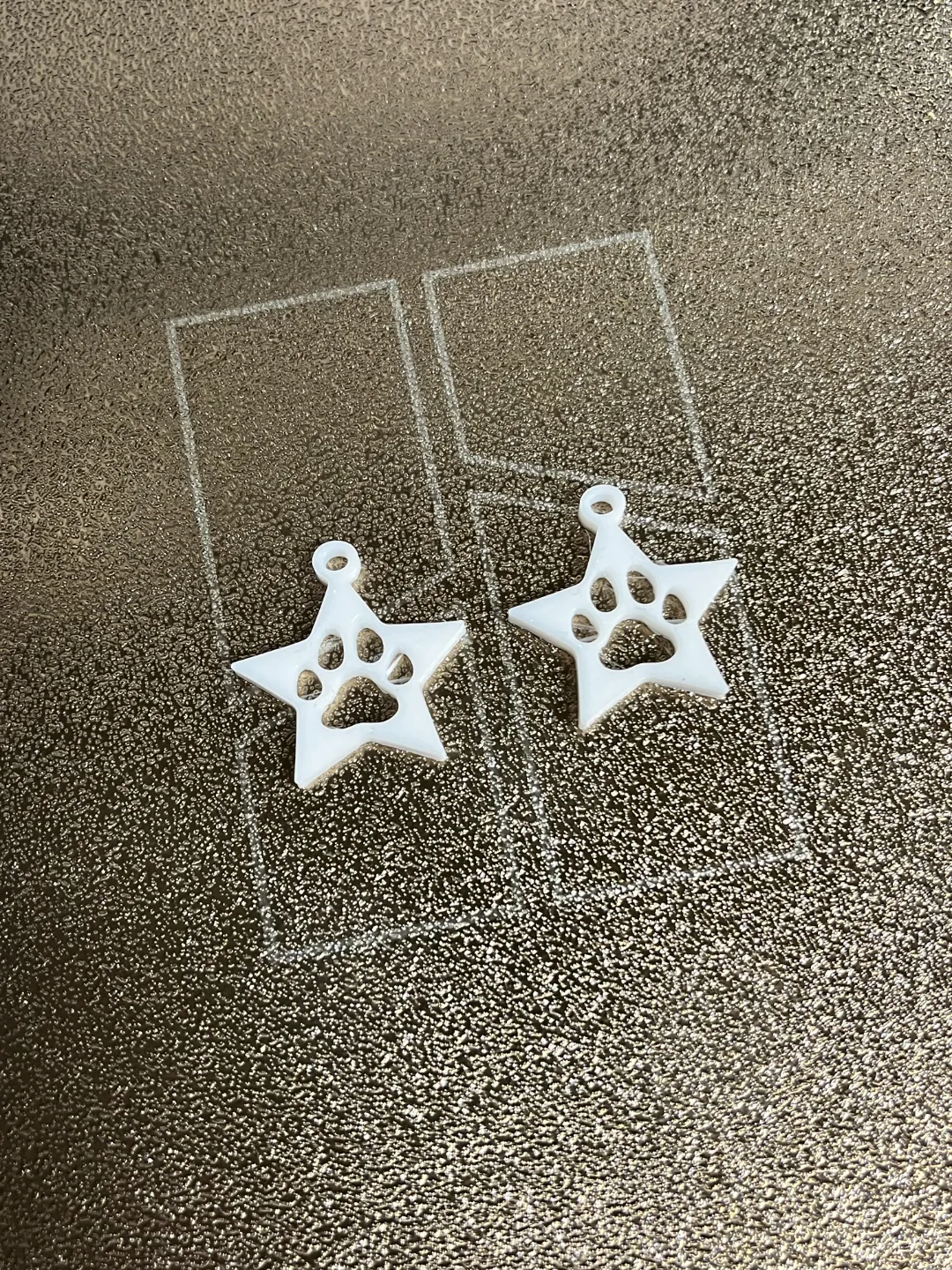 Star with Paw Print Earrings view 3