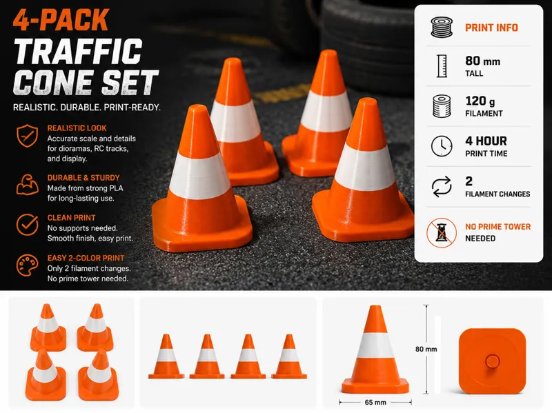 Mini Traffic Cone Set 