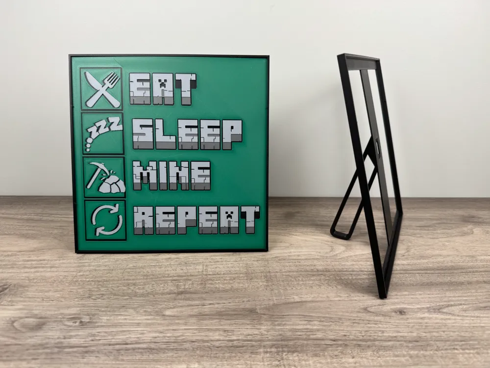 Eat Sleep Mine Repeat - Minecraft Sign by Canadian Gamer MakerWorld ...