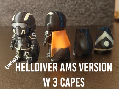 Helldivers Mini Figure AMS Version with Three Capes