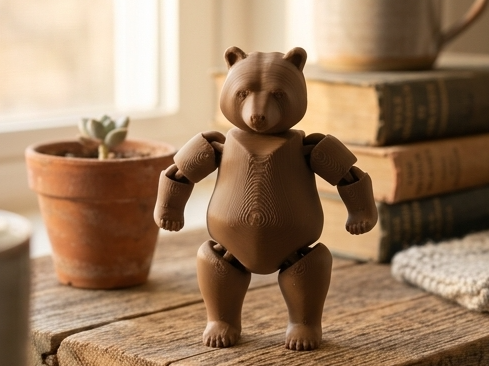 Articulated Brown Bear Flexi Toy