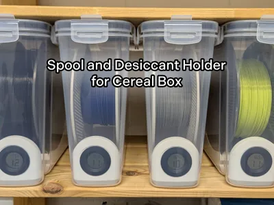 Filament Spool and Desiccant Holder for Cereal Box