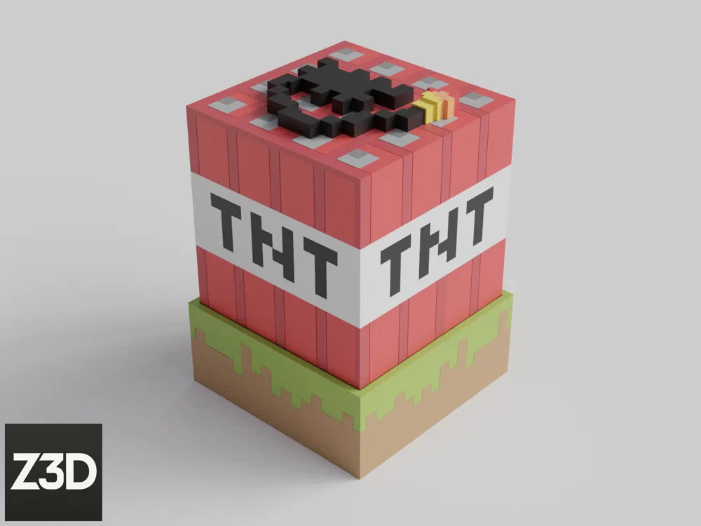 Minecraft TNT (AMS Optional) - Free 3D Print Model - MakerWorld