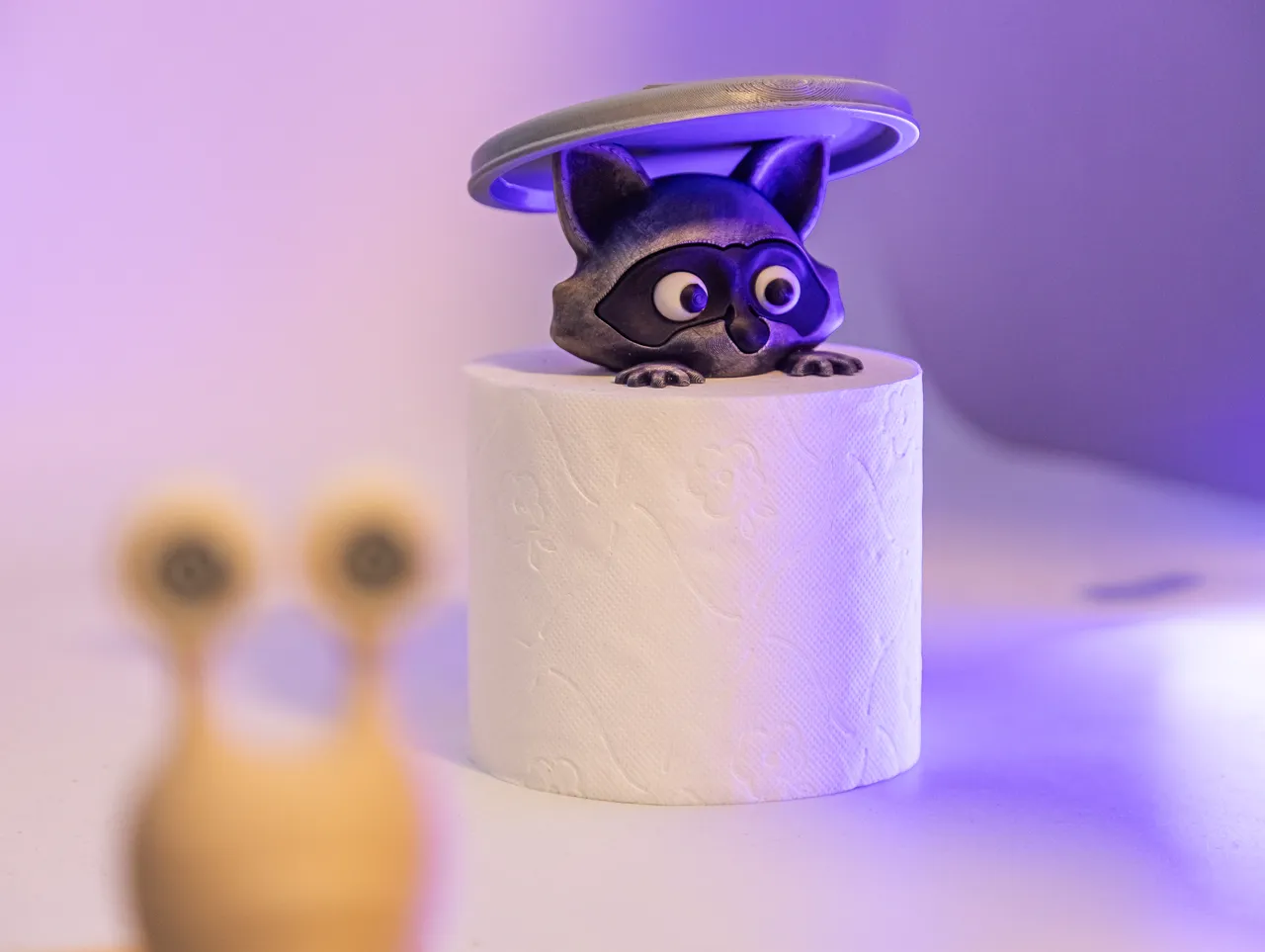 Toilet Paper Bandits! Spare toilet paper holder view 4