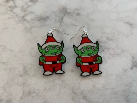 Toy Story Christmas Alien Earrings view 2