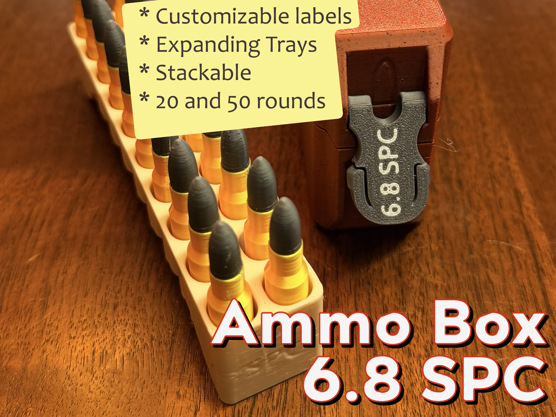 Ammo Box - 6.8 SPC + Expanding Trays