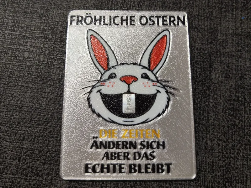 Osterhase Geschenkkarte Silber