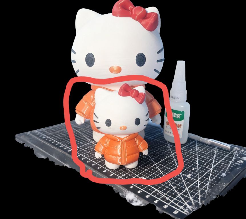 Miniatura 2 do modelo 3D 凯蒂猫 hello kitty 冬季限定 穿羽绒服的