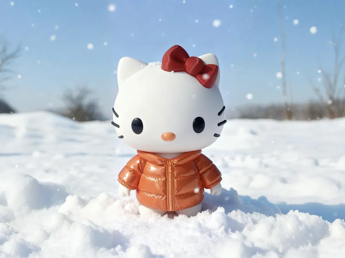Hello Kitty winter limited edition wearing a down jacket - Free 3D ...