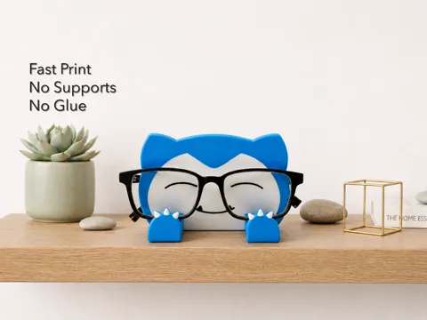 Soporte: Snorlax Glasses Holder – No Supports, Snap Fit — referencia de MakerWorld
