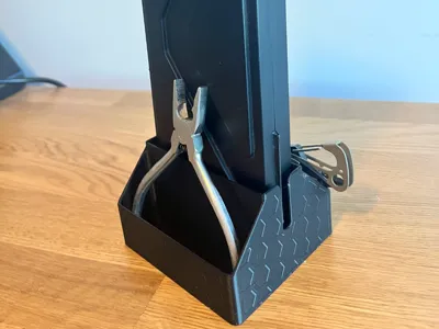 Caliper vertical stand and toolbox